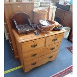 A VICTORIAN STRIPPED PINE CHEST OF DRAWERS