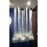 A COLLECTION OF VICTORIAN TALL GLASS LILY VASES