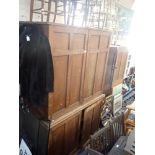 A LARGE PINE 19TH CENTURY COUNTRY HOUSE HOUSEKEEPERS CUPBOARD