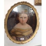 A 19TH CENTURY NAIVE PORTRAIT OF A LITTLE GIRL