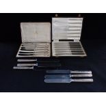 ASPREY & CO LTD A SET OF SIX SILVER HANDLED BUTTER KNIVES