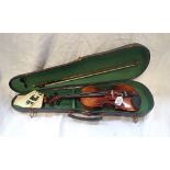 A QUARTER SIZE 'CHRISTIAN MEIREL' VIOLIN