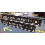 A PAIR OF VINTAGE PAINTED WOODEN SHOP SIGNS