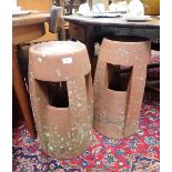 A PAIR OF TERRACOTTA CHIMNEY POTS