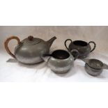 TUDRIC; A LIBERTY PEWTER TEA SET