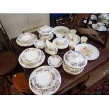 A WEDGWOOD HATHAWAY ROSE PART DINNER SERVICE