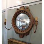 A REGENCY STYLE CONVEX MIRROR GIRONDOLE