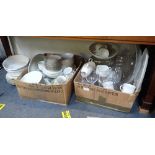 A COLLECTION OF GILT RIMMED WHITE DINNER CHINA