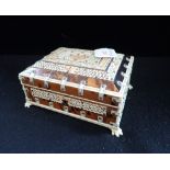 AN INDIAN TORTOISESHELL AND BONE BOX