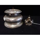 AN ITALIAN SILVER SQUAT CANDLESTICK