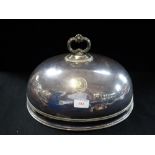 A VICTORIAN SILVER PLATED FOOD COVER