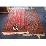 AN AFGHAN TYPE RUG