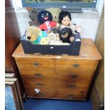 A VICTORIAN PINE CHEST OF DRAWERS