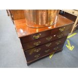 A GEORGE III STYLE MAHOGANY CHEST OF DRAWERS