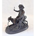 A BRONZE STUDY OF AN EDWARDIAN BOY