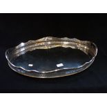 A LARGE SILVER PLATED OVAL TRAY