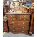 A GEORGE II OAK CHEST OF DRAWERS, 9