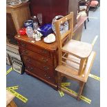 A REPRODUCTION WALNUT BACHELOR'S CHEST