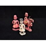 THREE 19TH CENTURY INDIAN IVORY FIGURES