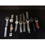 A COLLECTION OF GENTLEMAN'S STAINLESS STEEL WRISTWATCHES