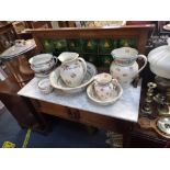 AN EDWARIDAN OAK WASHSTAND w