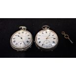 A GENTLEMAN'S SILVER OPEN FACE POCKET WATCH