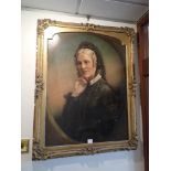 A LARGE 19TH CENTURY OIL ON CANVAS PORTRAIT o