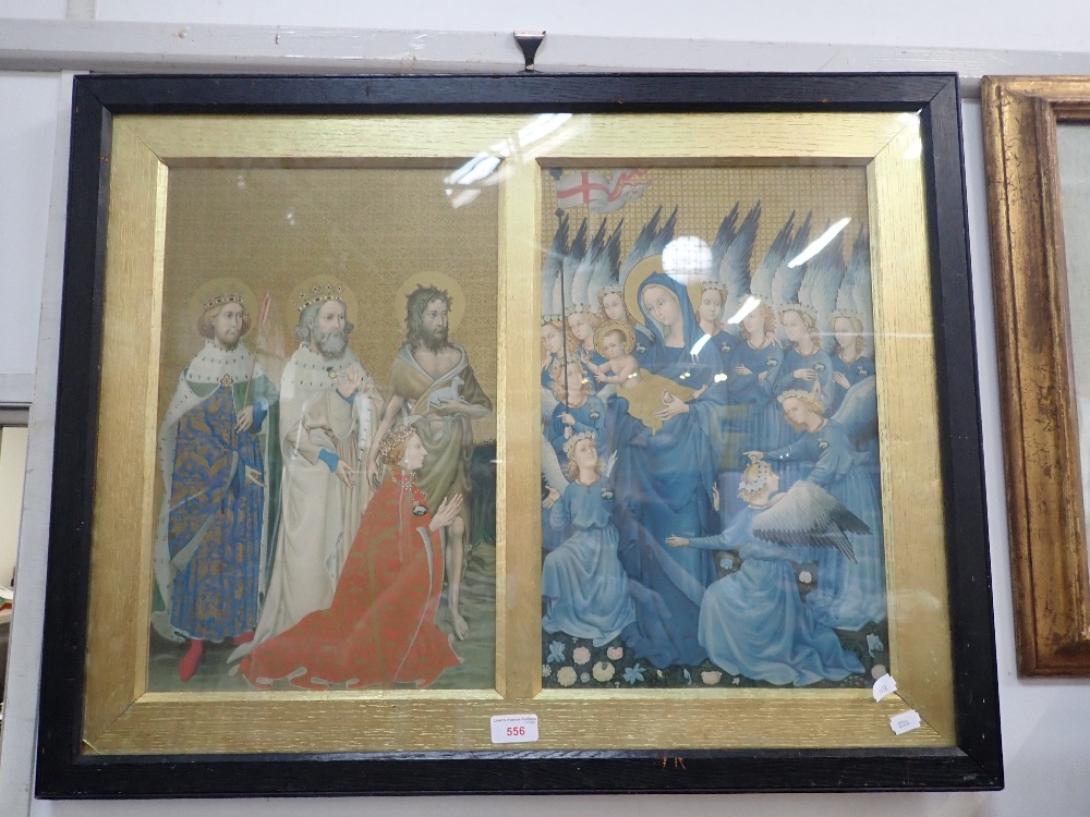 A LATE 19TH CENTURY CHROMOLITHOGRAPH PRINT OF THE WILTON DIPTYCH