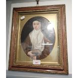 A FLEMISH STYLE OIL ON BOARD PORTRAIT OF A NUN…