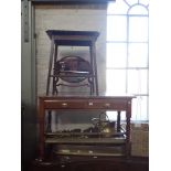 AN EDWARDIAN ROUGE MARBLE TOP WASHSTAND