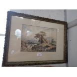 A VICTORIAN WATERCOLOUR OF A MOUNTAINOUS SCENE