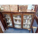 A 1930S GLAZED MAHOGANY DISPLAY CABINET