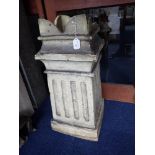 A VICTORIAN SQUARE SECTION FLUTED CHIMNEY POT