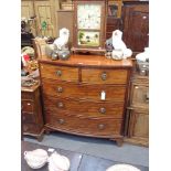 A 19TH CENTURY MAHOGANY BOWFRONTED CHEST OF DRAWERS