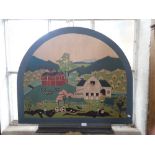 AN AMERICAN FOLKART STYLE PAINTED PANEL