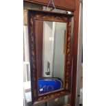 A DUTCH MARQUETRY FRAMED RECTANGULAR WALL MIRROR