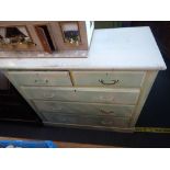 AN EDWARDIAN PAINTED CHEST OF DRAWERS
