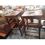 TWO EARLY 20TH CENTURY KITCHEN STOOLS