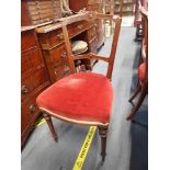 A SET OF SIX VICTORIAN WALNUT DINING CHAIRS