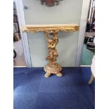 A GILTWOOD CONSOLE TABLE BASE