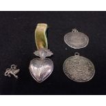 A WHITE METAL "SACRED HEART" EX-VOTO