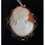 A CAMEO BROOCH, MOUNTED IN 9CT ROSE GOLD
