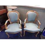 A PAIR OF FRENCH STYLE SALON CHAIRS