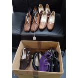 A COLLECTION OF LADIES VINTAGE SHOES AND HANDBAGS