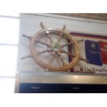 A VINTAGE SHIP'S WHEEL