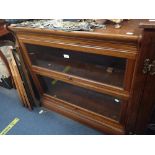 A TWO SECTION GLOBE-WERNICKE TYPE MAHOGANY BOOKCASE