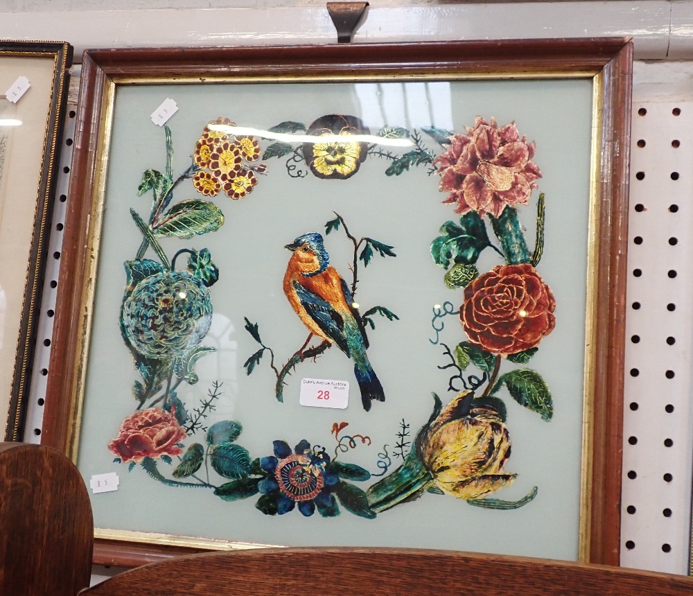 A VICTORIAN REVERSE GLASS PAINTING