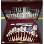 A CANTEEN OF SILVER PLATED KING'S PATTERN CUTLERY