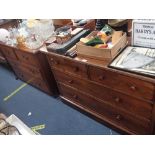 A VICTORIAN MAHOGANY CHEST OF DRAWERS