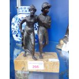 A BRONZE STUDY OF TWO GRECIAN FIGURES